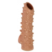 Телесная насадка с шипами и открытой головкой Nude Sleeve M - 12 см. - KOKOS - в Мурманске купить с доставкой