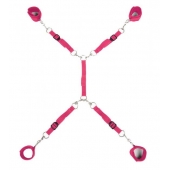 Ярко-розовый набор фиксаций на кровати Classic Bed Spreader - Lux Fetish - купить с доставкой в Мурманске