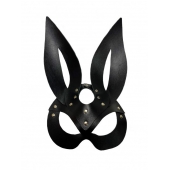 Черная кожаная маска зайки Miss Bunny - БДСМ Арсенал - купить с доставкой в Мурманске