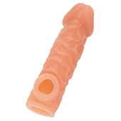 Телесная закрытая насадка с шершавой головкой Cock Sleeve Size L - 17,6 см. - KOKOS - в Мурманске купить с доставкой