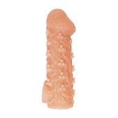 Телесная закрытая насадка с пучками шишечек Cock Sleeve Size L - 17,6 см. - KOKOS - в Мурманске купить с доставкой
