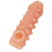 Телесная закрытая насадка с шариками Cock Sleeve Size L - 17,6 см. - KOKOS - в Мурманске купить с доставкой