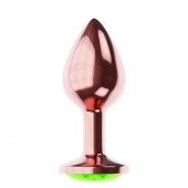 Пробка цвета розового золота с лаймовым кристаллом Diamond Emerald Shine S - 7,2 см. - Lola Games - купить с доставкой в Мурманске