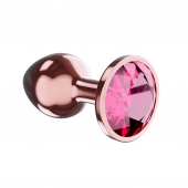 Пробка цвета розового золота с малиновым кристаллом Diamond Ruby Shine L - 8,3 см. - Lola Games - купить с доставкой в Мурманске