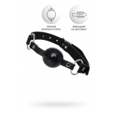 Черный кляп-шар на кожаных ремешках Anonymo - ToyFa - купить с доставкой в Мурманске