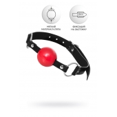 Красный кляп-шар на черных ремешках Anonymo - ToyFa - купить с доставкой в Мурманске