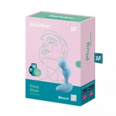 Голубой анальный вибростимулятор Deep Driver - 11,2 см. - Satisfyer - в Мурманске купить с доставкой