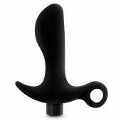 Черный анальный вибратор Silicone Vibrating Prostate Massager 01 - 10,8 см. - Blush Novelties - в Мурманске купить с доставкой