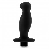 Черный анальный вибромассажёр Silicone Vibrating Prostate Massager 02 - 10,8 см. - Blush Novelties - в Мурманске купить с доставкой