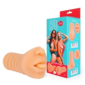 Телесный мастурбатор-ротик с высунутым язычком - Bior toys - в Мурманске купить с доставкой