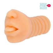 Телесный мастурбатор-ротик с высунутым язычком - Bior toys - в Мурманске купить с доставкой