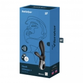 Черный анальный вибратор Heat Climax+ с функцией нагрева - 20,6 см. - Satisfyer - в Мурманске купить с доставкой