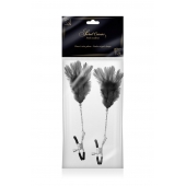 Зажимы для сосков с черными перьями Sweet Caress Feather Nipple Clumps - Sweet Caress - купить с доставкой в Мурманске