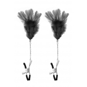 Зажимы для сосков с черными перьями Sweet Caress Feather Nipple Clumps - Sweet Caress - купить с доставкой в Мурманске