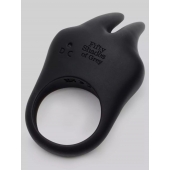 Черное эрекционное виброкольцо Sensation Rechargeable Vibrating Rabbit Love Ring - Fifty Shades of Grey - в Мурманске купить с доставкой