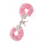 Металлические наручники с розовой меховой опушкой METAL HANDCUFF WITH PLUSH PINK - Dream Toys - купить с доставкой в Мурманске
