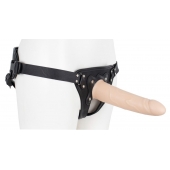 Пустотелый страпон Harness CLASSIC с бандажом - 19,5 см. - LOVETOY (А-Полимер) - купить с доставкой в Мурманске