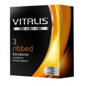 Ребристые презервативы VITALIS PREMIUM ribbed - 3 шт. - Vitalis - купить с доставкой в Мурманске
