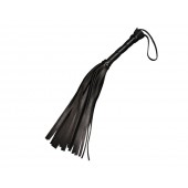 Чёрная кожаная плеть с 22 хвостами - 40 см. - Sitabella - купить с доставкой в Мурманске