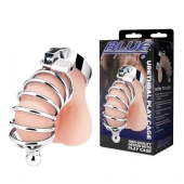 Серебристая клетка для члена Urethral Play Cage - BlueLine - купить с доставкой в Мурманске