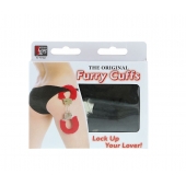 Металлические наручники с чёрной меховой опушкой - Dream Toys - купить с доставкой в Мурманске
