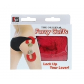 Металлические наручники с красной меховой опушкой METAL HANDCUFF WITH PLUSH RED - Dream Toys - купить с доставкой в Мурманске