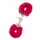 Металлические наручники с красной меховой опушкой METAL HANDCUFF WITH PLUSH RED - Dream Toys - купить с доставкой в Мурманске