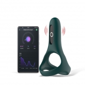 Изумрудное виброкольцо Magic Motion Rise с подхватом мошонки - Magic Motion - в Мурманске купить с доставкой
