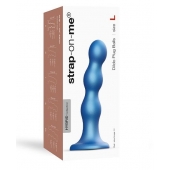 Голубая насадка Strap-On-Me Dildo Plug Balls size L - Strap-on-me - купить с доставкой в Мурманске