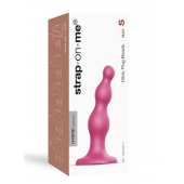 Розовая насадка Strap-On-Me Dildo Plug Beads size S - Strap-on-me - купить с доставкой в Мурманске