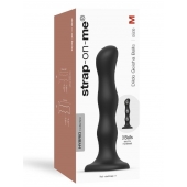 Черная насадка Strap-On-Me Dildo Geisha Balls size M - Strap-on-me - купить с доставкой в Мурманске