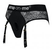 Черные трусики для насадок Diva Lingerie Harness - size M - Strap-on-me - купить с доставкой в Мурманске