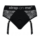 Черные трусики для насадок Diva Lingerie Harness - size L - Strap-on-me - купить с доставкой в Мурманске