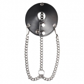 Утяжка для мошонки из искусственной кожи с цепочками PARACHUTE BALL STRETCHER - BlueLine - купить с доставкой в Мурманске