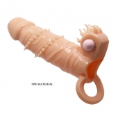 Телесная удлиняющая вибронасадка Penis Sleeve Connor - 17 см. - Baile - в Мурманске купить с доставкой