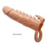 Телесная удлиняющая насадка Penis Sleeve Emmitt - 17 см. - Baile - в Мурманске купить с доставкой