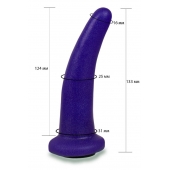 Фиолетовая гладкая изогнутая насадка-плаг - 13,3 см. - LOVETOY (А-Полимер) - купить с доставкой в Мурманске