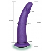 Фиолетовая гладкая изогнутая насадка-плаг - 17 см. - LOVETOY (А-Полимер) - купить с доставкой в Мурманске