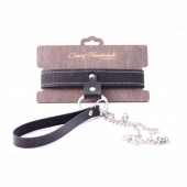 Узкий однослойный ошейник с поводком - Crazy Handmade - купить с доставкой в Мурманске