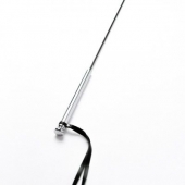 Черный кожаный стек с гладкой ручкой - 55 см. - Crazy Handmade - купить с доставкой в Мурманске