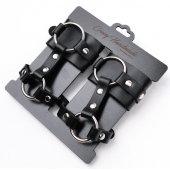 Черные наручники с креплением на кисть руки - Crazy Handmade - купить с доставкой в Мурманске