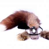 Игровой комплект: серебристая анальная пробка с пушистым хвостом и ободок-ушки - Crazy Handmade - купить с доставкой в Мурманске