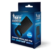 Черная открытая насадка на пенис с кольцом для мошонки XXXL-size - 9,9 см. - Sex Expert - в Мурманске купить с доставкой