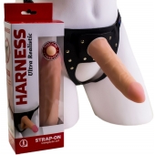 Страпон Харнесс из трусиков и насадки-фаллоса - 17,5 см. - LOVETOY (А-Полимер) - купить с доставкой в Мурманске