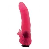 Розовая насадка для страпона с клиторальными лепестками - 18,5 см. - LOVETOY (А-Полимер) - купить с доставкой в Мурманске