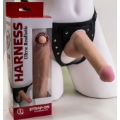Страпон Harness из двух предметов: трусики с плугом и насадка-фаллос - 17 см. - LOVETOY (А-Полимер) - купить с доставкой в Мурманске
