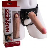 Реалистичный страпон Harness из трусиков и насадки-фаллоса - 18,5 см. - LOVETOY (А-Полимер) - купить с доставкой в Мурманске