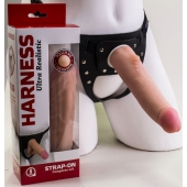 Реалистичный страпон Harness из трусиков и насадки-фаллоса - 18,5 см. - LOVETOY (А-Полимер) - купить с доставкой в Мурманске