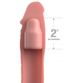 Телесная насадка-удлинитель 2 Inch Silicone X-tension with Strap - 20,3 см. - Pipedream - в Мурманске купить с доставкой