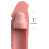 Телесная насадка-удлинитель 1 Inch Silicone X-tension - 17,8 см. - Pipedream - в Мурманске купить с доставкой